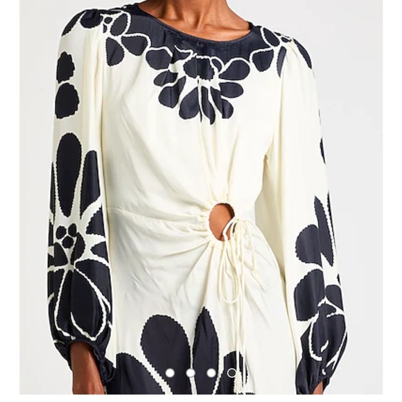 Farm Rio Palermo black cut out long sleeve maxi dress NWT XS - Picture 4 of 12